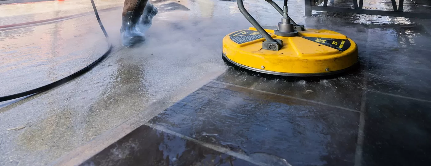 Paved pathway maintenance and pressure washing